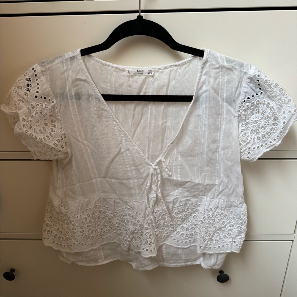 Mango Eyelet Top